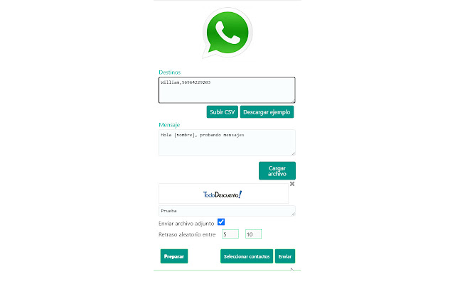 Wharketing - Mensajes Masivos por Whatsapp chrome谷歌浏览器插件_扩展第1张截图