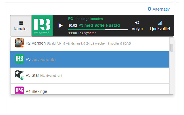 Sveriges Radio Spelare chrome谷歌浏览器插件_扩展第4张截图