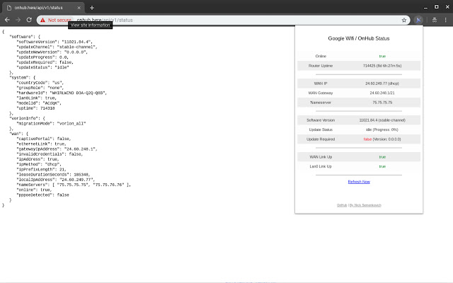 Status Monitor for Google Wifi & OnHub chrome谷歌浏览器插件_扩展第1张截图