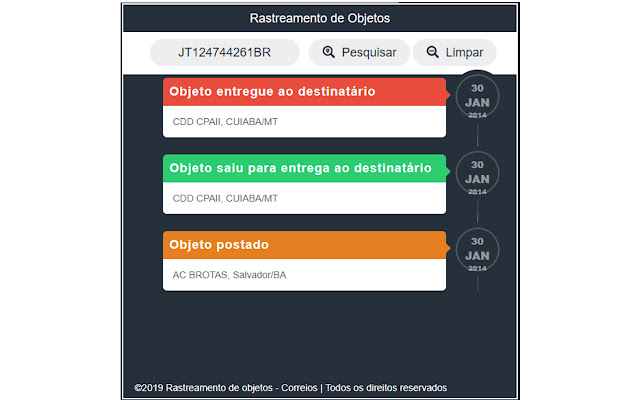 Rastreamento de objetos - Correios chrome谷歌浏览器插件_扩展第2张截图