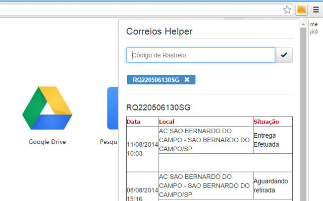 Correios Helper chrome谷歌浏览器插件_扩展第1张截图