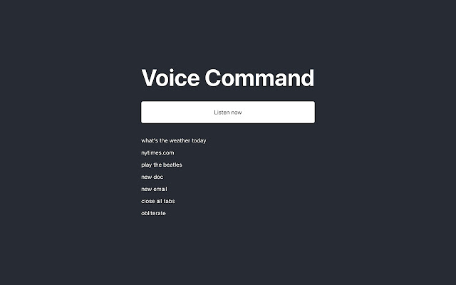 Voice Command chrome谷歌浏览器插件_扩展第1张截图