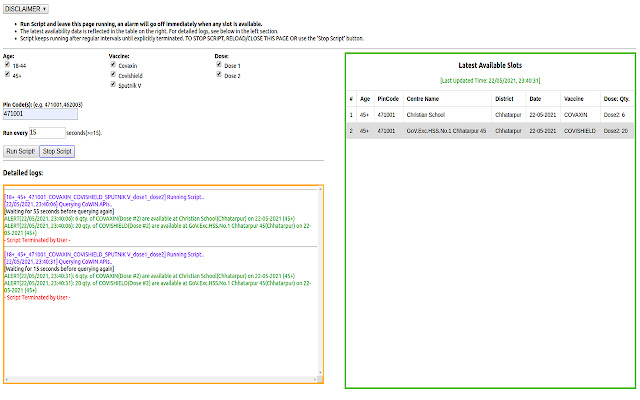 CoWIN Slot Availablity Notifier chrome谷歌浏览器插件_扩展第1张截图