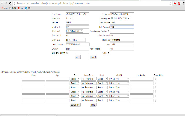 Auto IRCTC chrome谷歌浏览器插件_扩展第1张截图