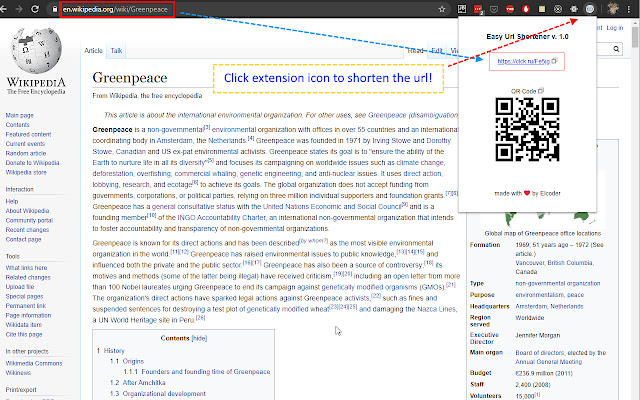 Easy Url Shortener + QRCode generator chrome谷歌浏览器插件_扩展第1张截图