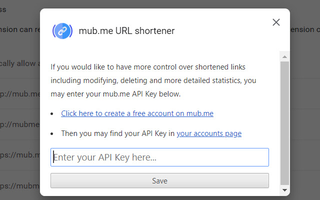 mub.me URL shortener chrome谷歌浏览器插件_扩展第4张截图