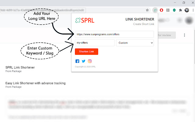 SPRL Link Shortener chrome谷歌浏览器插件_扩展第1张截图