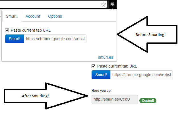 Smurl.es URL Shortener on Chrome! chrome谷歌浏览器插件_扩展第1张截图