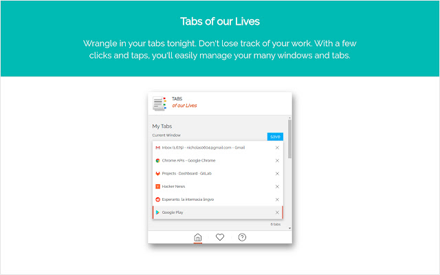 Tabs of our Lives - Manage Your Tabs Now chrome谷歌浏览器插件_扩展第1张截图