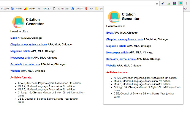 Citation Generator chrome扩展插件截图1