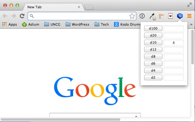 One-Click Game Dice chrome谷歌浏览器插件_扩展第1张截图