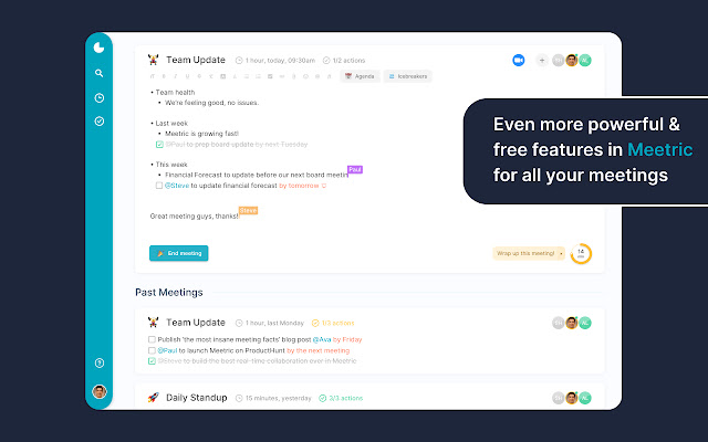Meeting notes for Google Calendar - Meetric chrome谷歌浏览器插件_扩展第4张截图