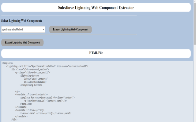 Salesforce Lightning Web Component Extractor chrome谷歌浏览器插件_扩展第2张截图