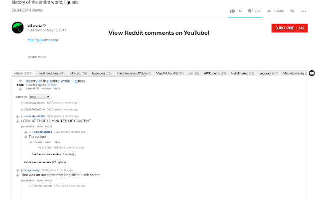 Karamel: View Reddit comments on YouTube™ chrome谷歌浏览器插件_扩展第1张截图