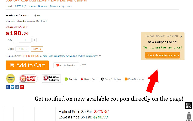 MonkeyECHO - GearBest Price Tracker chrome谷歌浏览器插件_扩展第3张截图
