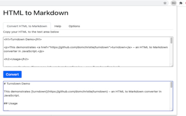 HTML to Markdown chrome谷歌浏览器插件_扩展第5张截图