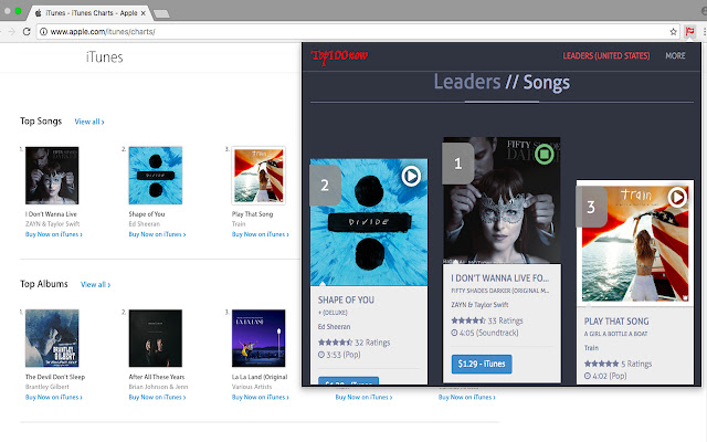 Top 100 now (iTunes charts) chrome谷歌浏览器插件_扩展第1张截图
