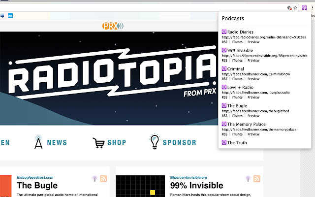 Podcast Feeds chrome谷歌浏览器插件_扩展第1张截图