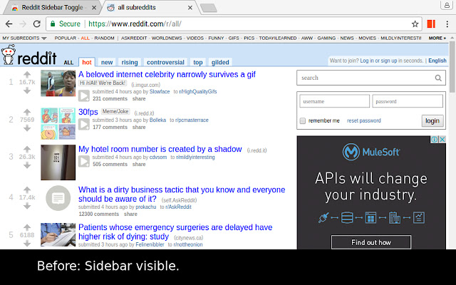Reddit Sidebar Toggle chrome谷歌浏览器插件_扩展第1张截图