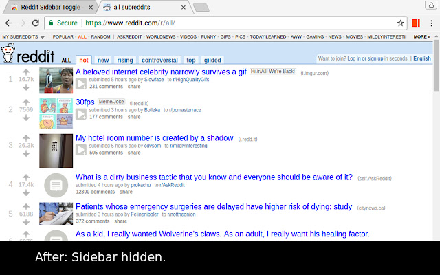 Reddit Sidebar Toggle chrome谷歌浏览器插件_扩展第2张截图