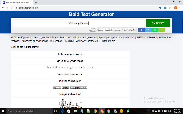 Bold Text Generator chrome谷歌浏览器插件_扩展第2张截图