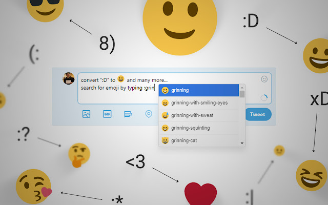 Smiley Caret: Text to Emoji chrome谷歌浏览器插件_扩展第1张截图