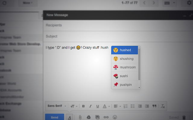 Smiley Caret: Text to Emoji chrome谷歌浏览器插件_扩展第2张截图