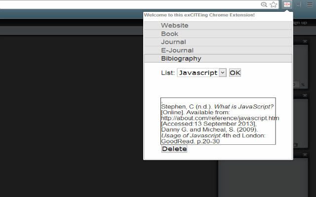 exCITEting chrome谷歌浏览器插件_扩展第1张截图