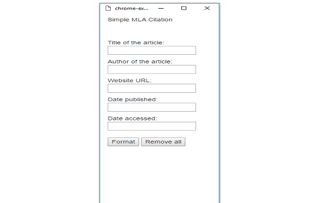 Simple MLA Citation chrome谷歌浏览器插件_扩展第1张截图