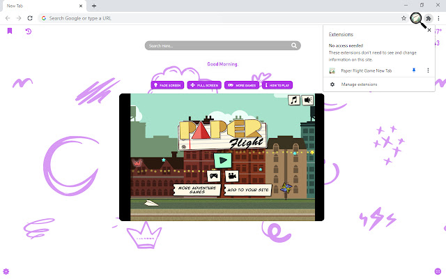 Paper Flight Game New Tab chrome谷歌浏览器插件_扩展第1张截图