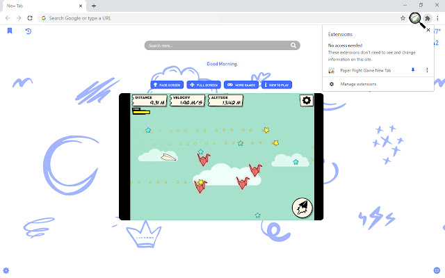 Paper Flight Game New Tab chrome谷歌浏览器插件_扩展第3张截图