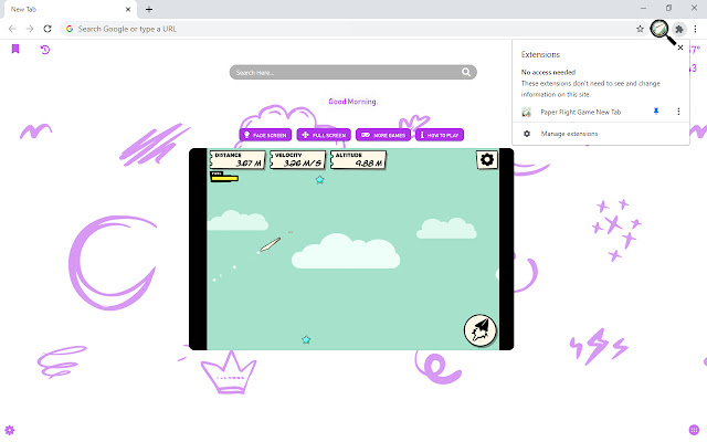 Paper Flight Game New Tab chrome谷歌浏览器插件_扩展第4张截图