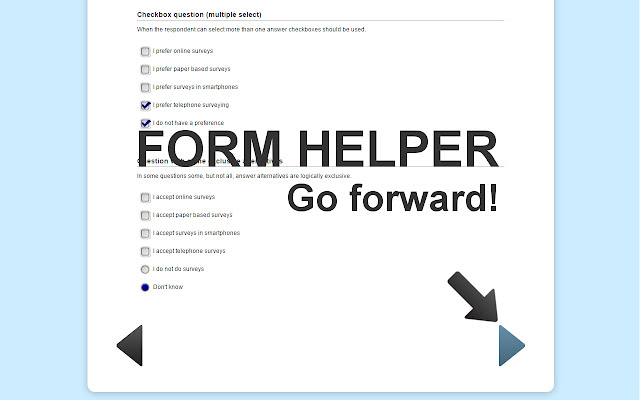 Survey helper - go forward! chrome谷歌浏览器插件_扩展第1张截图