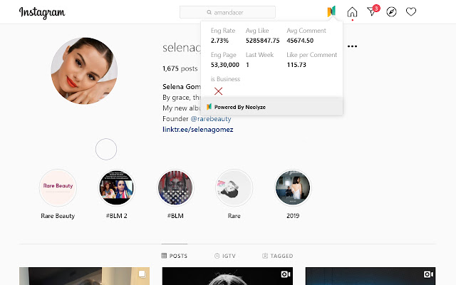 Instagram Influencers Analytics By Neolyze chrome谷歌浏览器插件_扩展第1张截图
