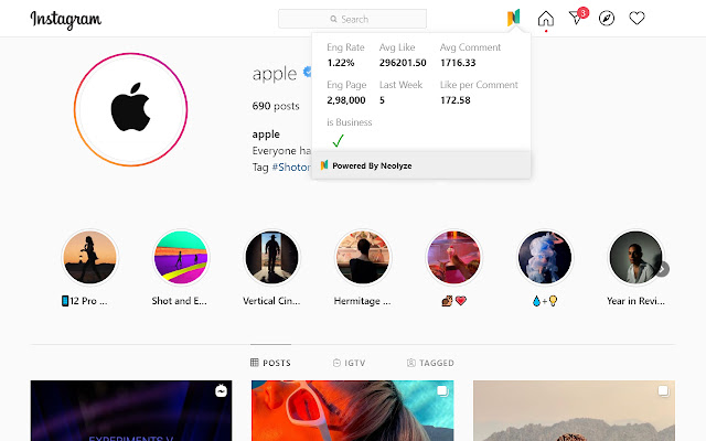 Instagram Influencers Analytics By Neolyze chrome谷歌浏览器插件_扩展第3张截图