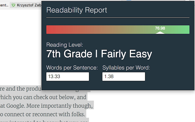 Readability Score chrome谷歌浏览器插件_扩展第1张截图