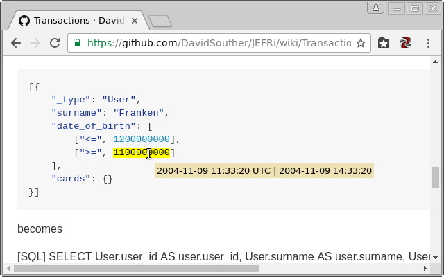 Unix timestamp to readable date/time chrome谷歌浏览器插件_扩展第1张截图