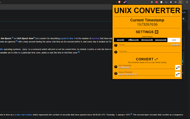 Unix Converter chrome谷歌浏览器插件_扩展第2张截图