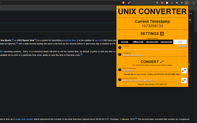 Unix Converter chrome谷歌浏览器插件_扩展第4张截图