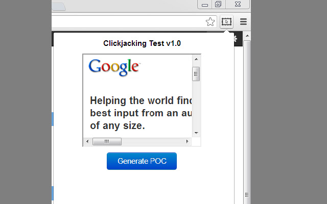 Clickjacking Test chrome谷歌浏览器插件_扩展第1张截图