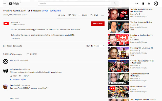 Reddit Comments for YouTube chrome谷歌浏览器插件_扩展第2张截图