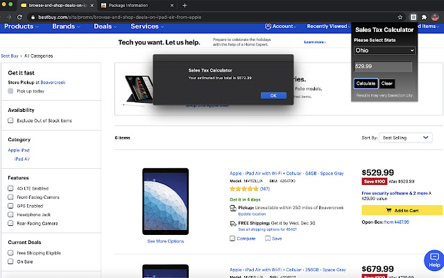 Sales Tax Calculator chrome谷歌浏览器插件_扩展第2张截图