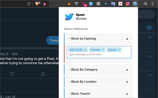 Twitter  Blocker chrome谷歌浏览器插件_扩展第2张截图