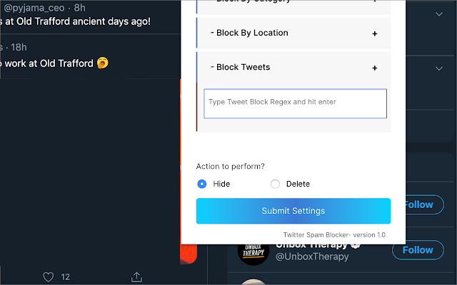Twitter  Blocker chrome谷歌浏览器插件_扩展第3张截图