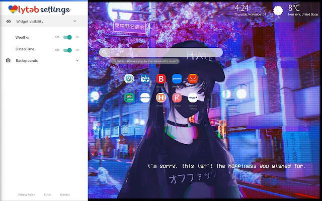 Aesthetic Anime Wallpaper HD New Tab Theme chrome谷歌浏览器插件_扩展第3张截图