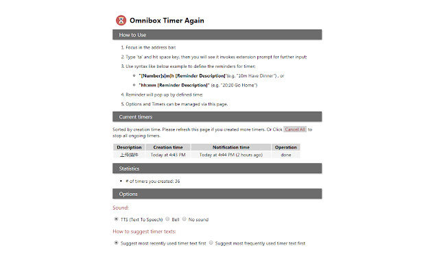 Omnibox Timer Again chrome谷歌浏览器插件_扩展第1张截图
