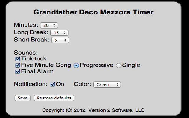 Grandfather Deco Mezzora Timer chrome谷歌浏览器插件_扩展第4张截图