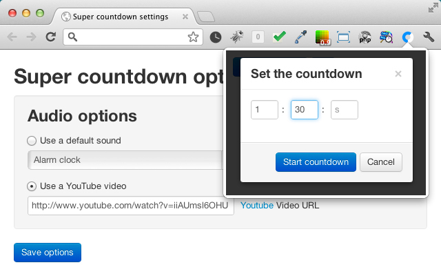 Super countdown chrome谷歌浏览器插件_扩展第2张截图