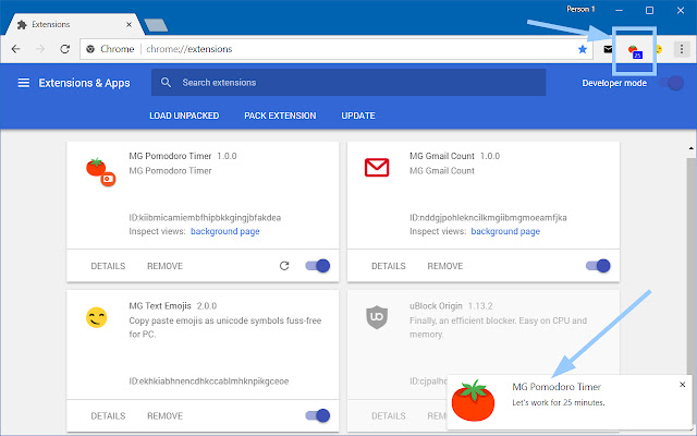 MG Pomodoro Timer chrome谷歌浏览器插件_扩展第1张截图