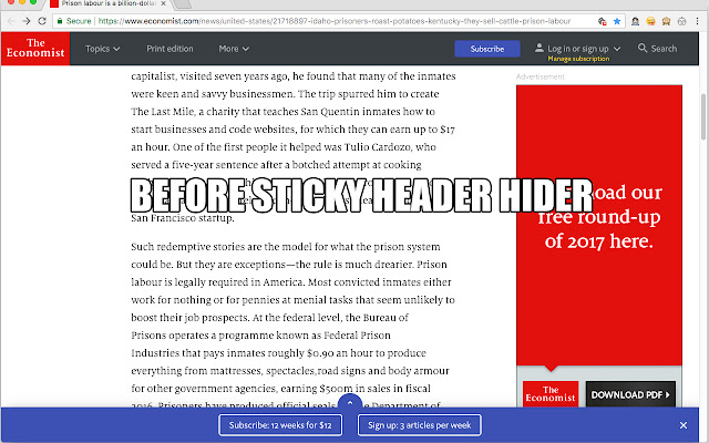 Sticky Header Hider aka Fixed Header Fixer chrome谷歌浏览器插件_扩展第1张截图